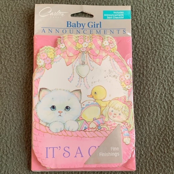 NIP Baby girl shower lot. Banner, table decor and 8 baby announcements. - Picture 5 of 6